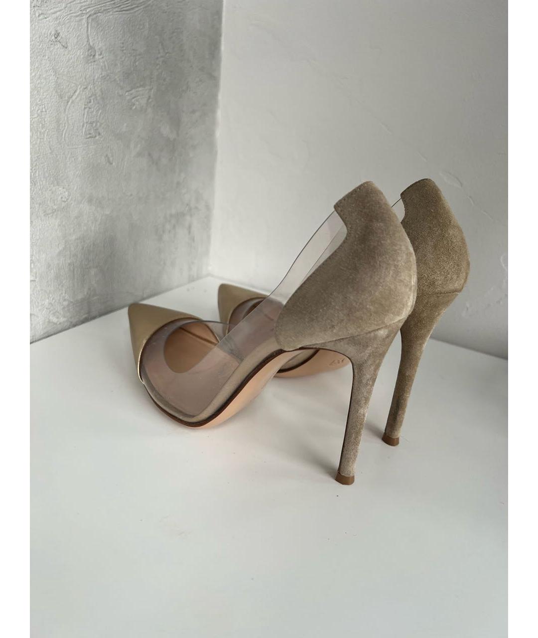 GIANVITO ROSSI Золотые кожаные туфли, фото 3