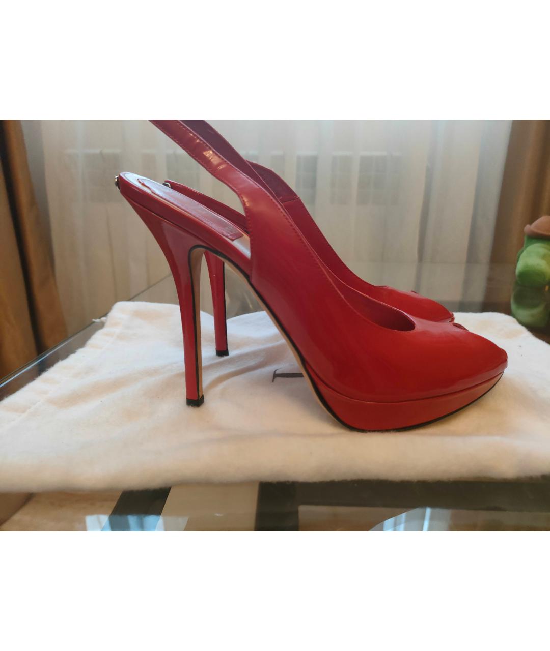 CHRISTIAN DIOR Красные босоножки из лакированной кожи, фото 7