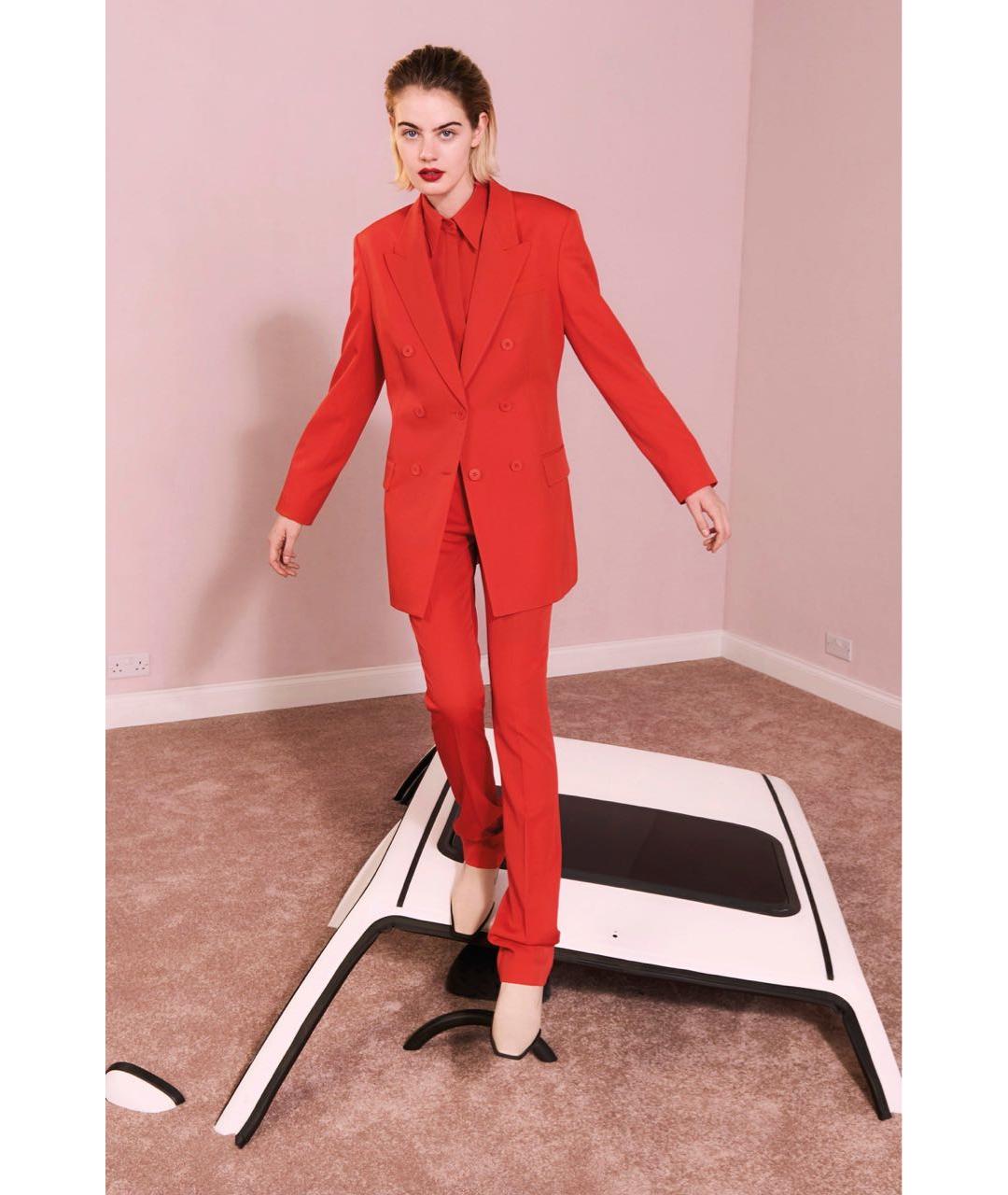 STELLA MCCARTNEY Красный шерстяной костюм с брюками, фото 3