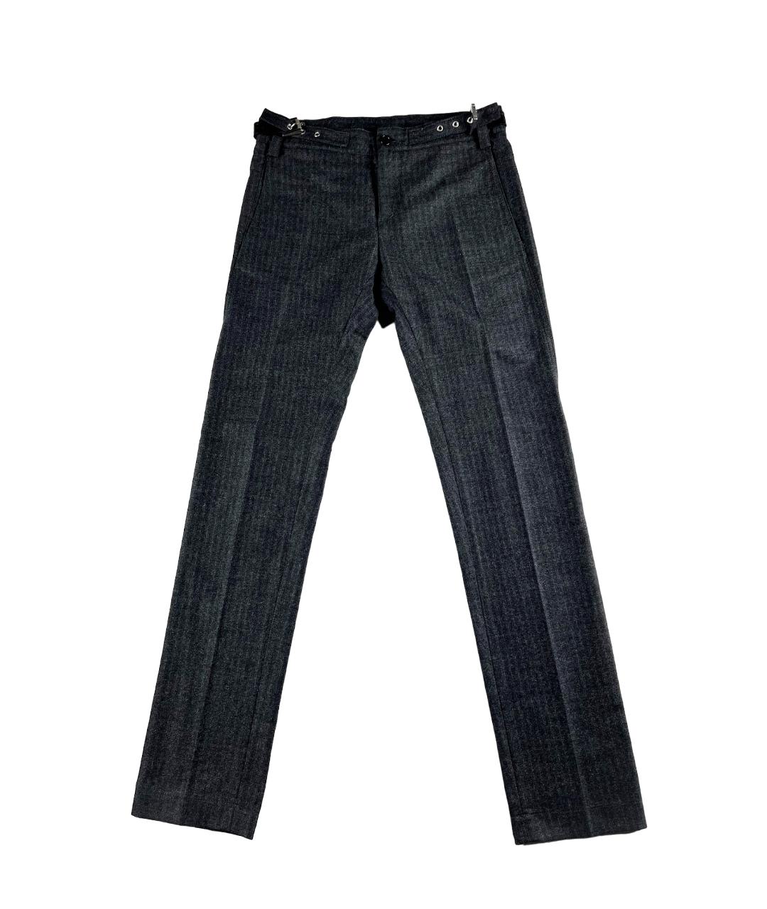 BIKKEMBERGS Серые шерстяные брюки узкие, фото 1