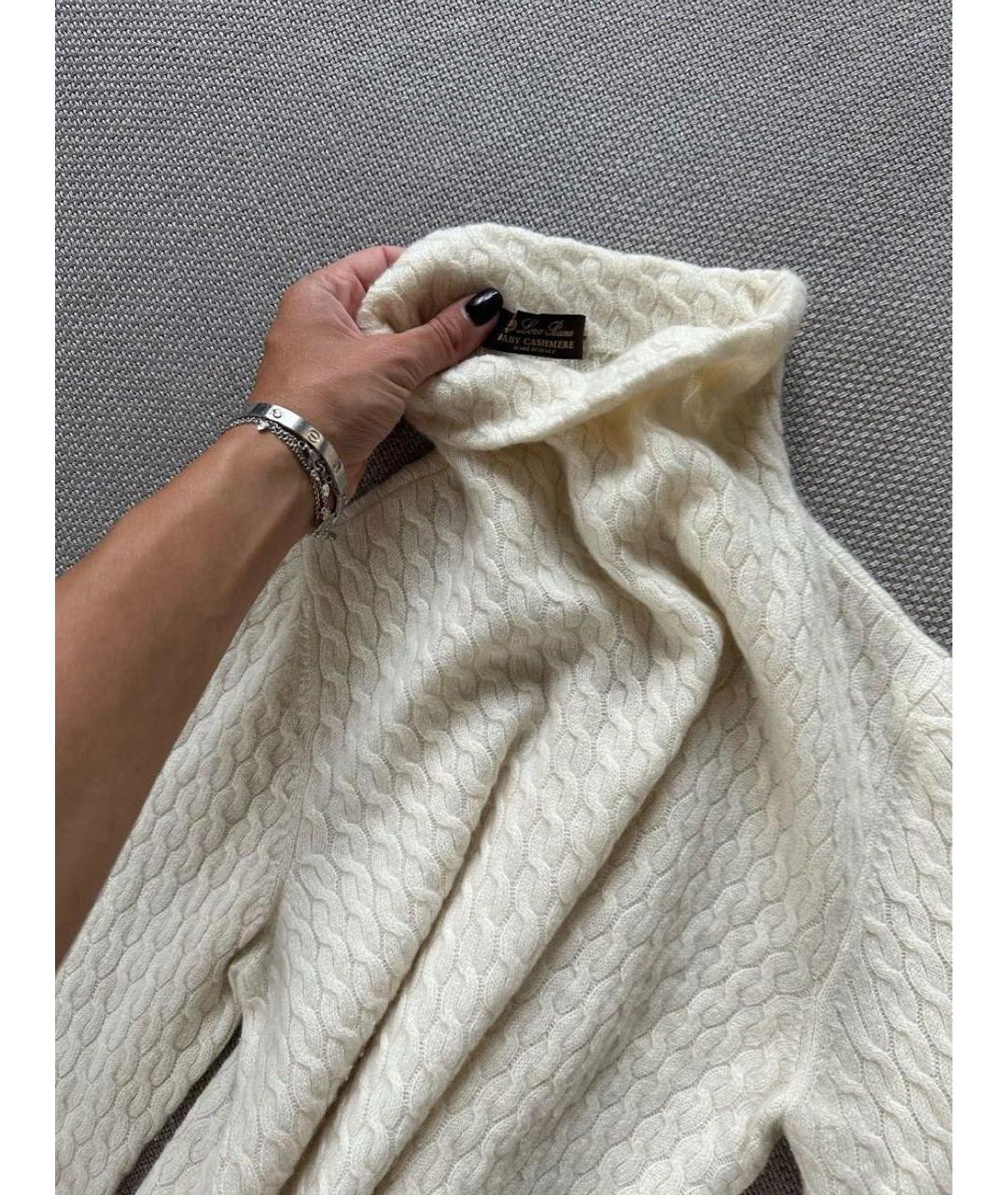 LORO PIANA Белый кашемировый джемпер / свитер, фото 4