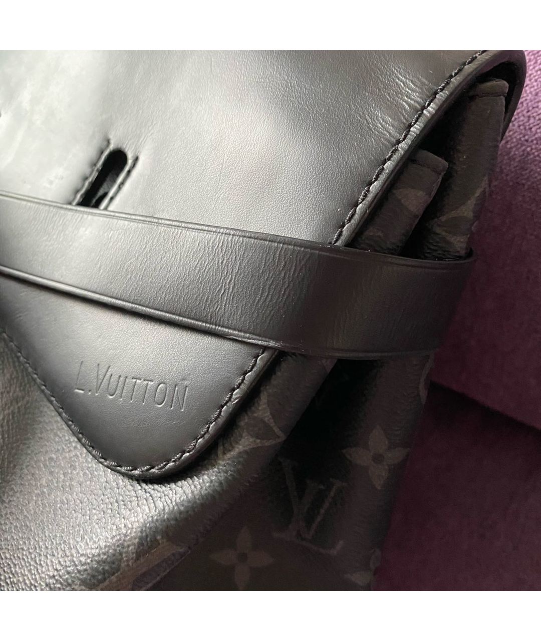 LOUIS VUITTON PRE-OWNED Черный рюкзак из искусственной кожи, фото 7