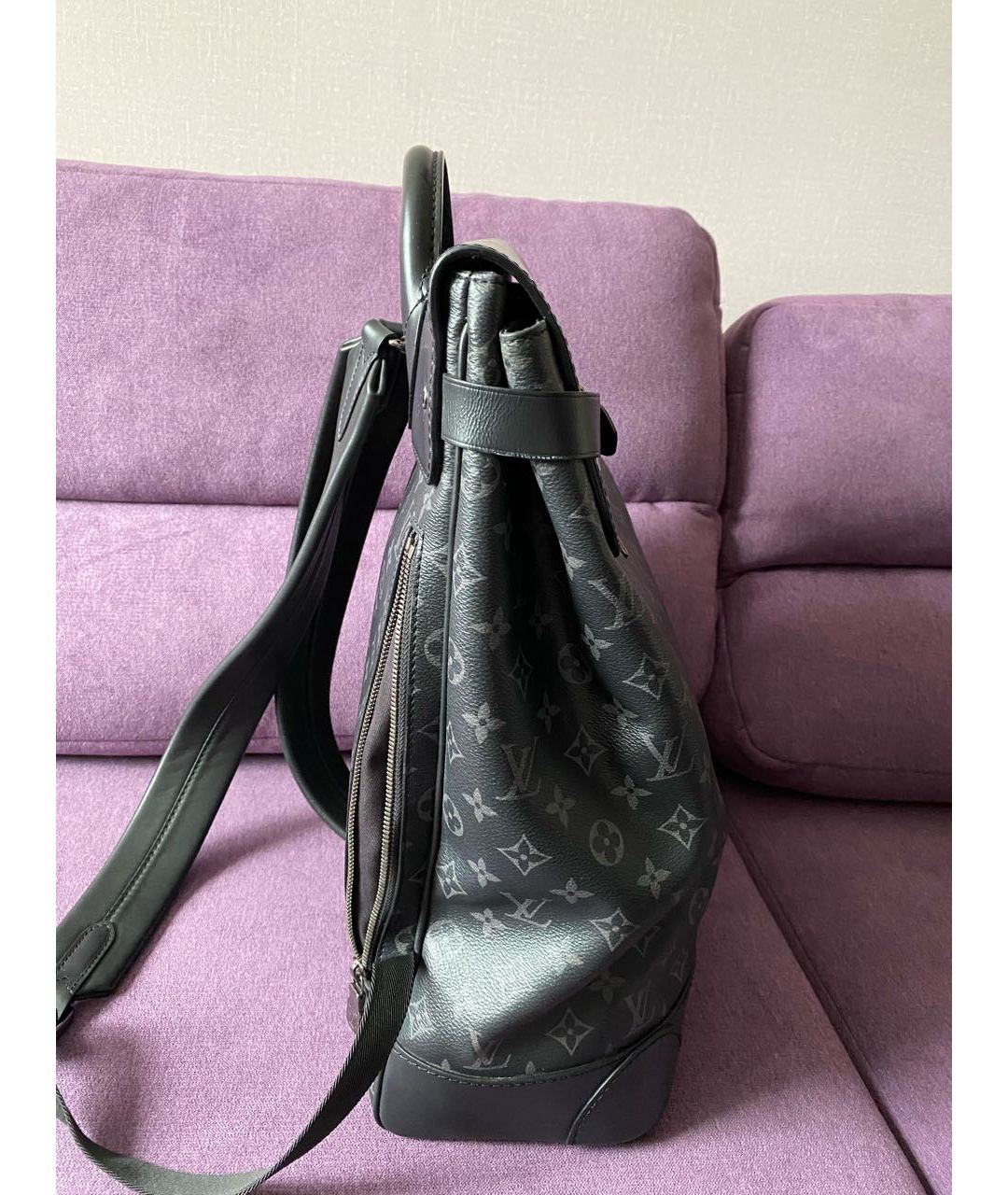 LOUIS VUITTON PRE-OWNED Черный рюкзак из искусственной кожи, фото 2