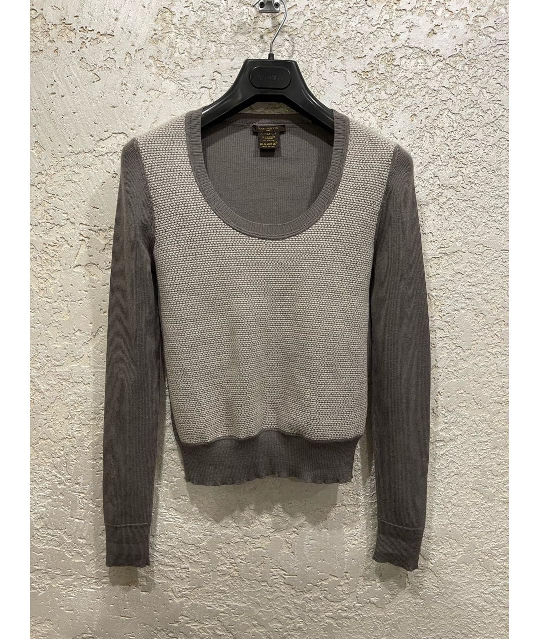 LOUIS VUITTON Серый кашемировый джемпер / свитер, фото 7
