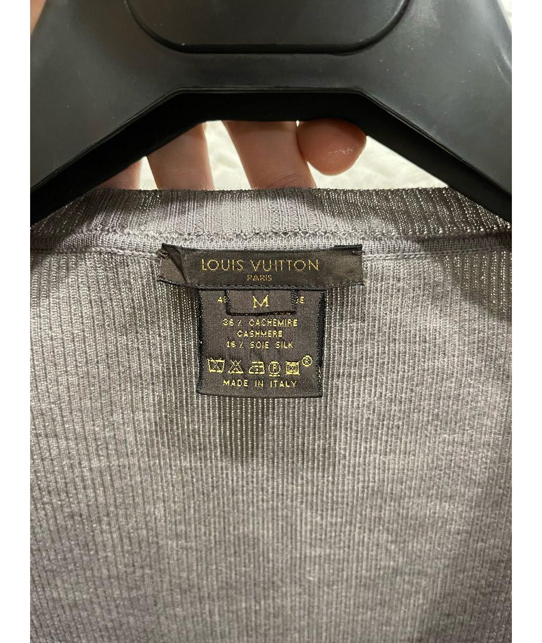 LOUIS VUITTON Серый кашемировый джемпер / свитер, фото 5