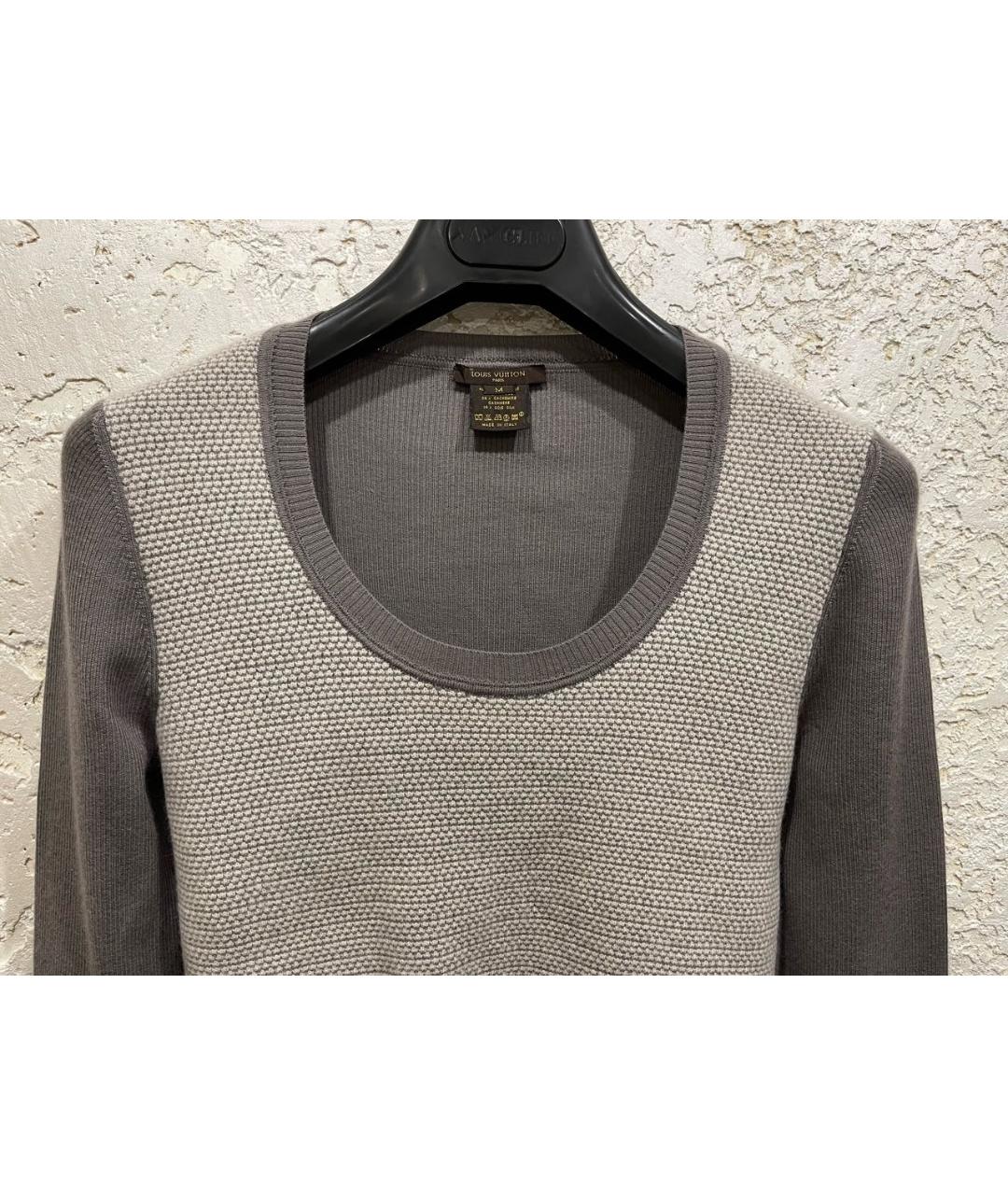 LOUIS VUITTON Серый кашемировый джемпер / свитер, фото 2