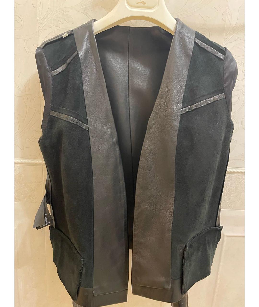 SANDRO Черная кожаная куртка, фото 3