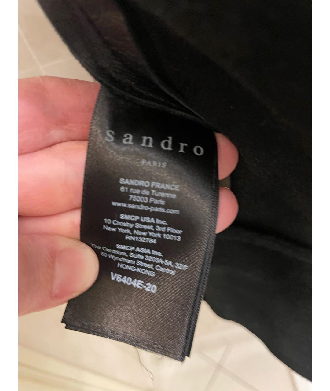 SANDRO Черная кожаная куртка, фото 6