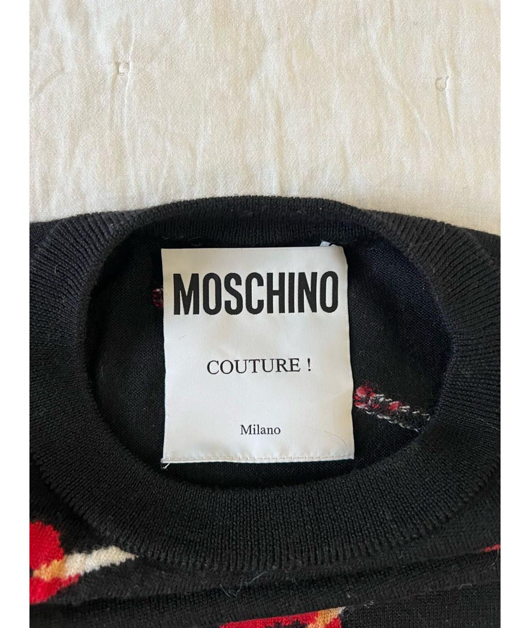 MOSCHINO Черный шерстяной джемпер / свитер, фото 2