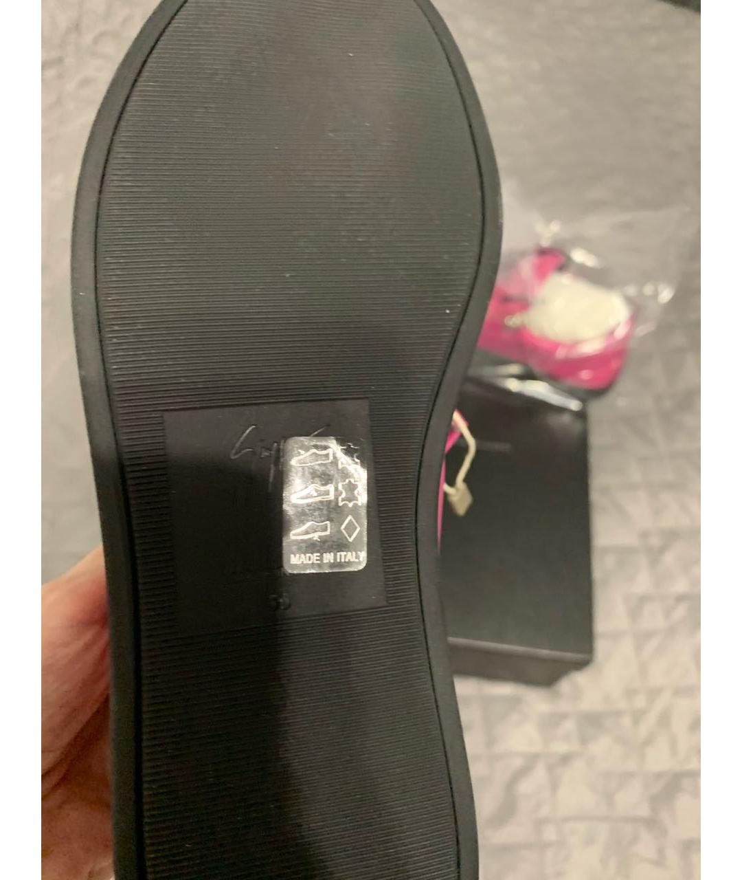 GIUSEPPE ZANOTTI DESIGN Фуксия кожаные кроссовки, фото 7