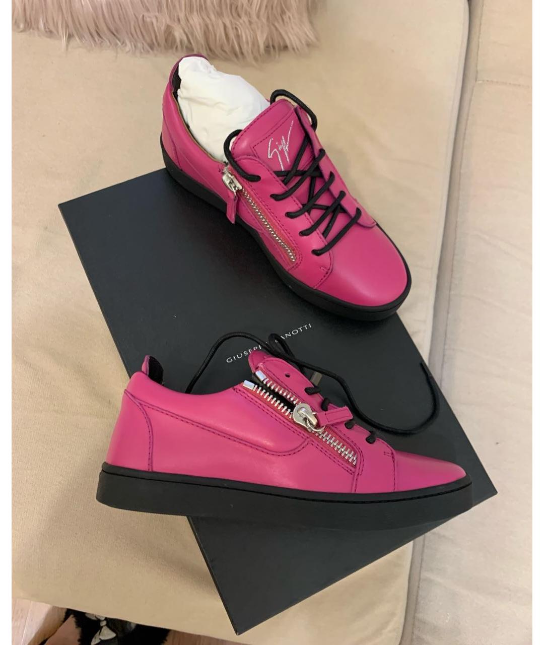 GIUSEPPE ZANOTTI DESIGN Фуксия кожаные кроссовки, фото 3
