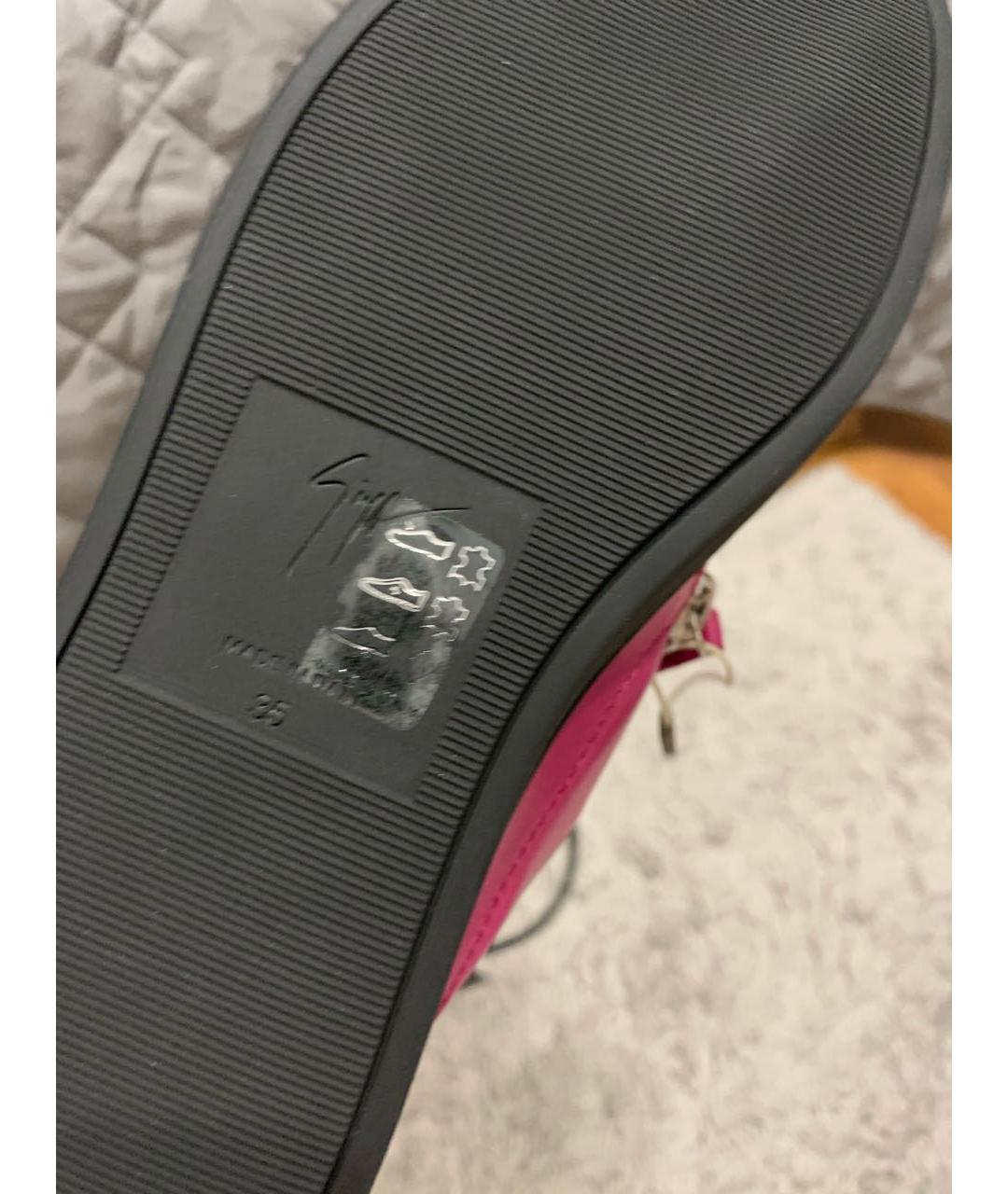 GIUSEPPE ZANOTTI DESIGN Фуксия кожаные кроссовки, фото 6