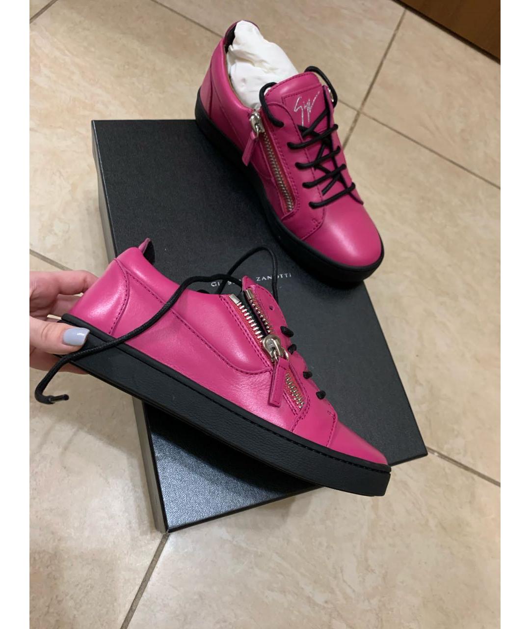 GIUSEPPE ZANOTTI DESIGN Фуксия кожаные кроссовки, фото 5
