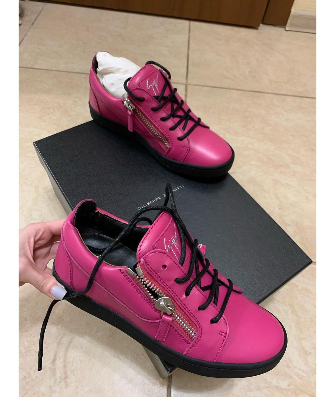GIUSEPPE ZANOTTI DESIGN Фуксия кожаные кроссовки, фото 8
