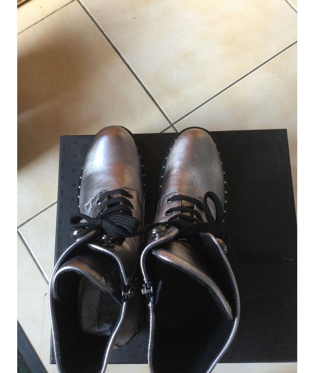 MARC CAIN Серебряные кожаные ботинки, фото 3
