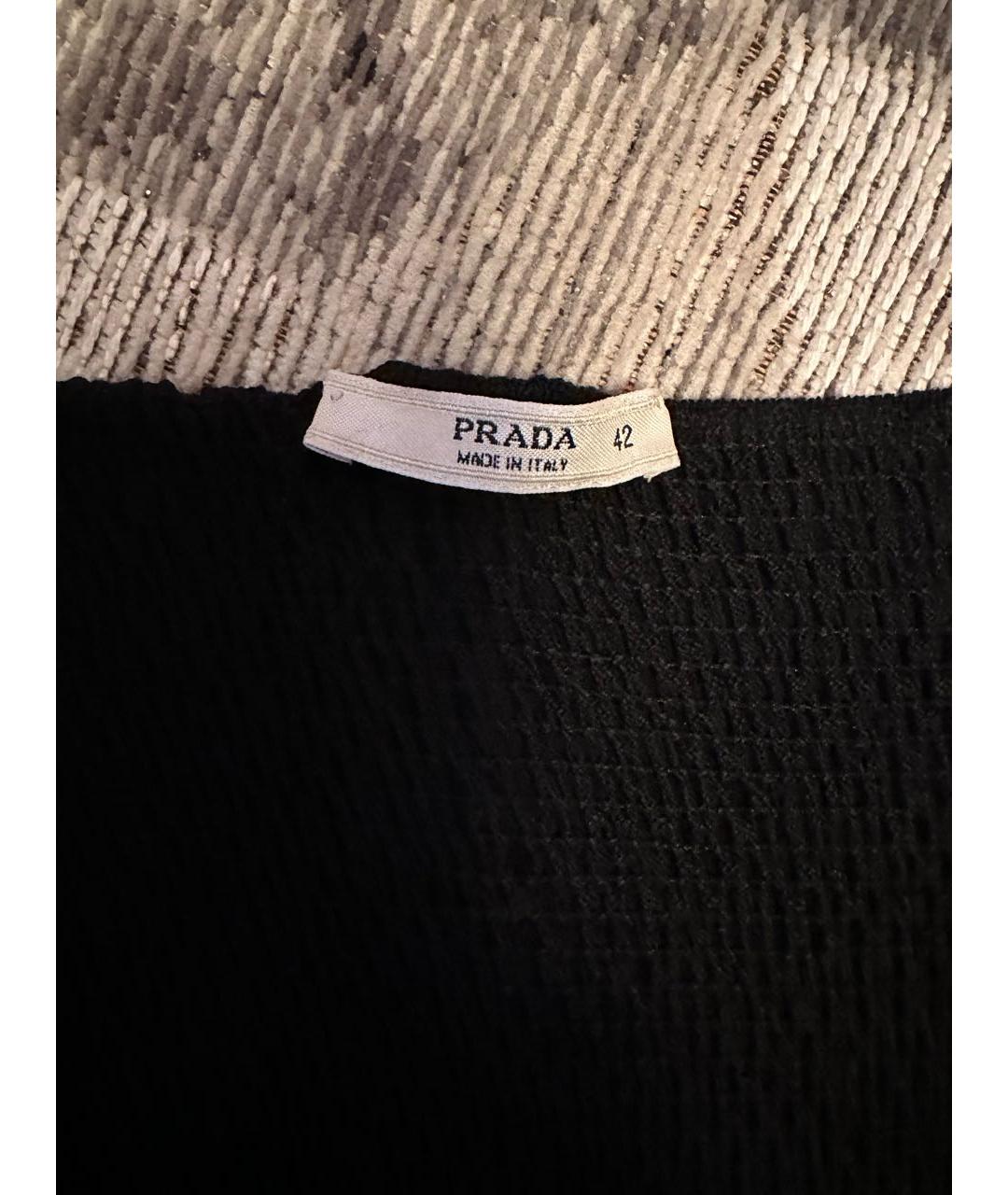 PRADA Черный креповый джемпер / свитер, фото 2