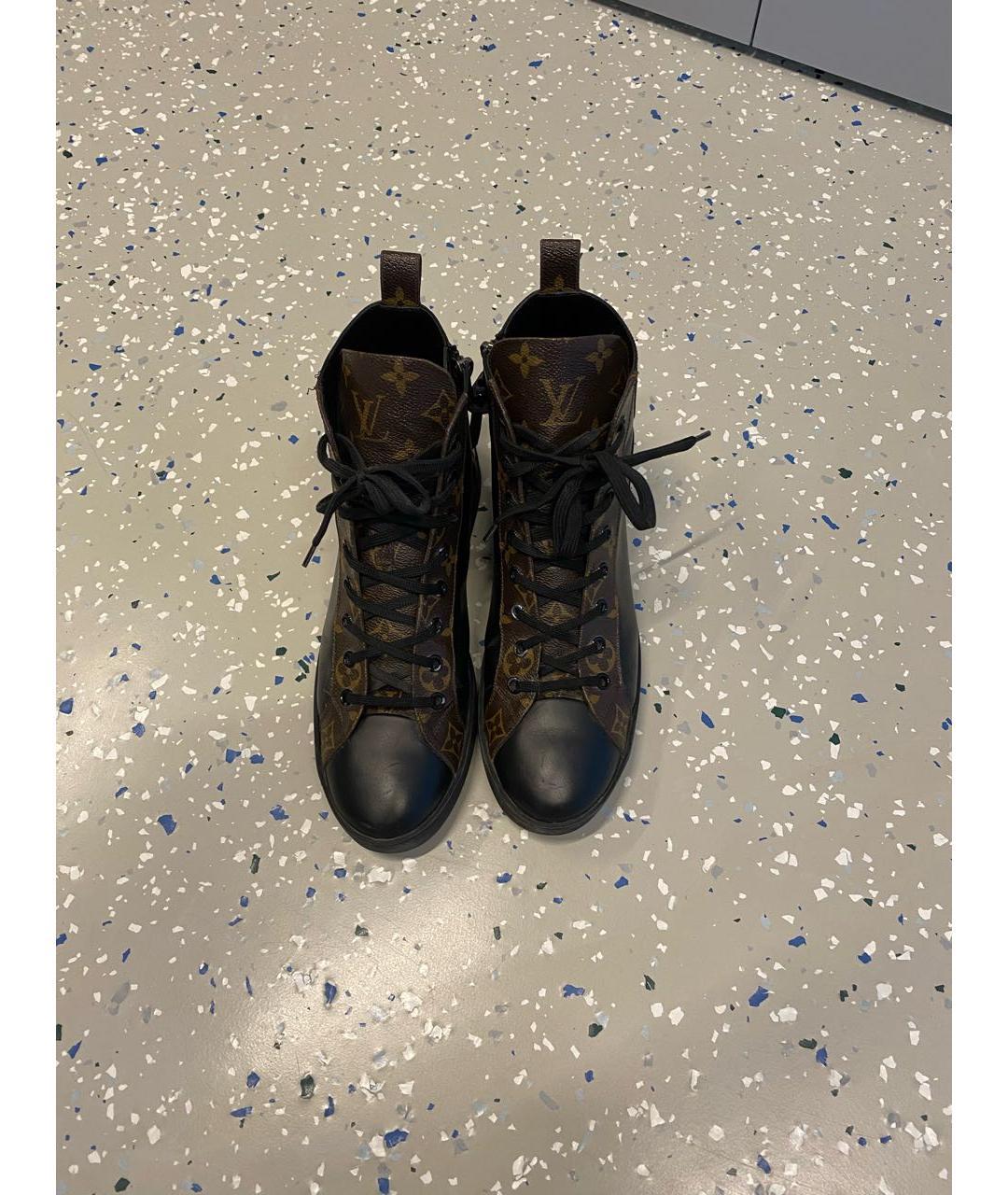 LOUIS VUITTON Черные кожаные кеды, фото 2