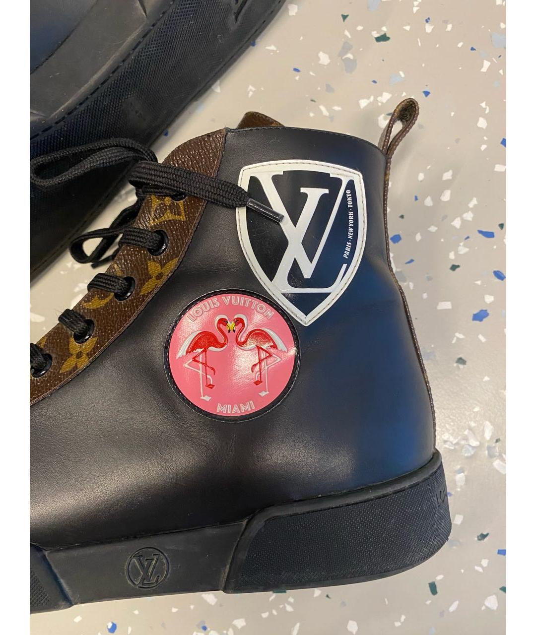 LOUIS VUITTON Черные кожаные кеды, фото 8