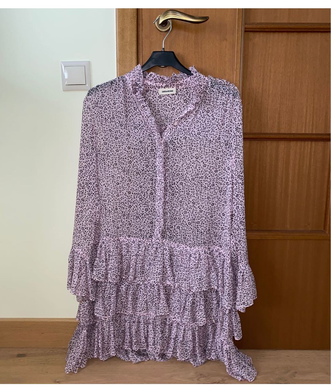 ZADIG & VOLTAIRE Фиолетовое шифоновое повседневное платье, фото 6