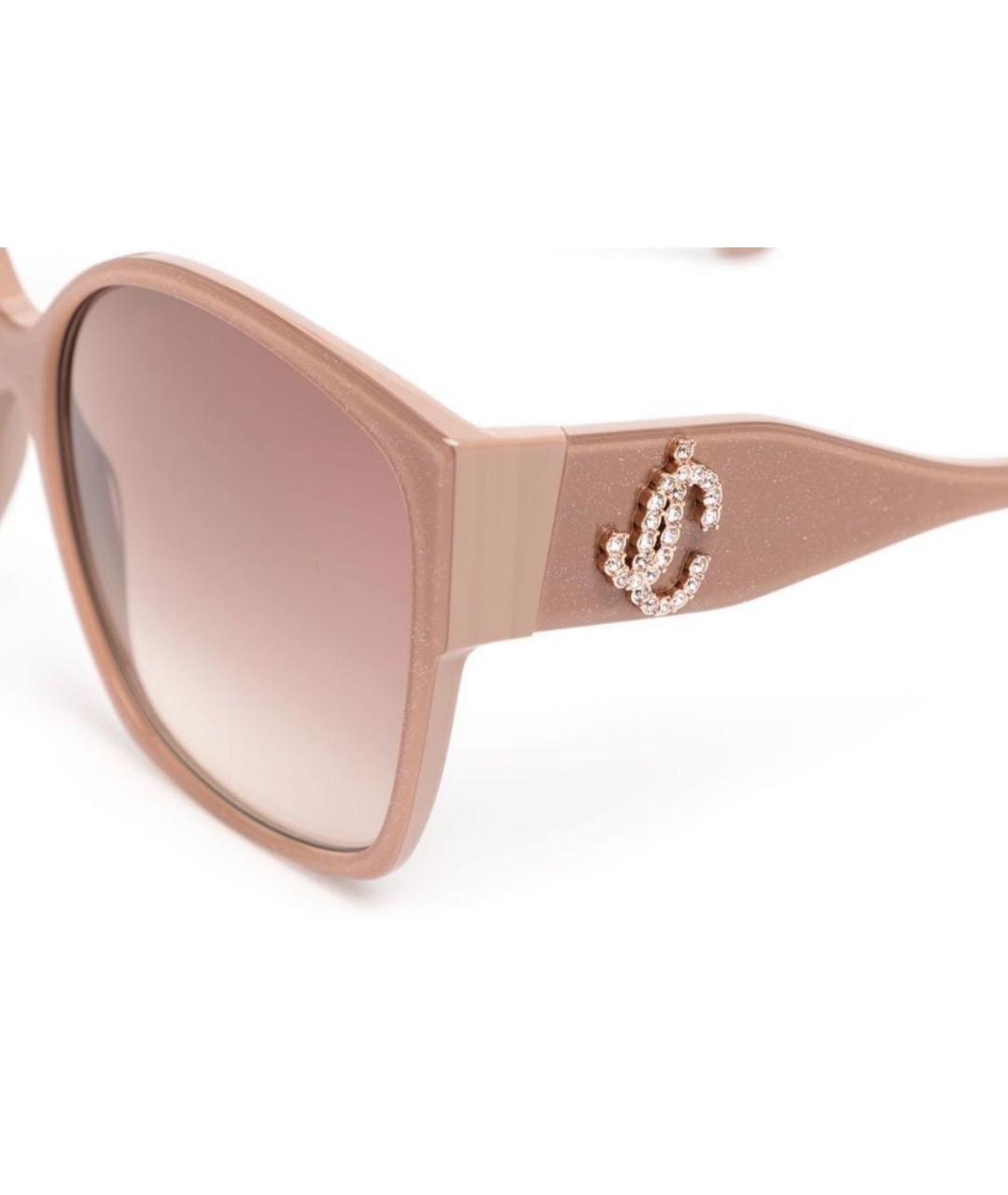 JIMMY CHOO Бежевые пластиковые солнцезащитные очки, фото 3