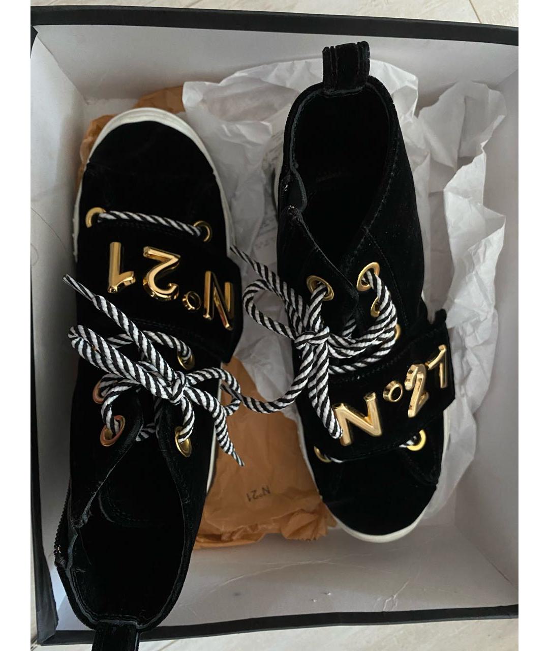 NO. 21 Черные бархатные кроссовки, фото 3