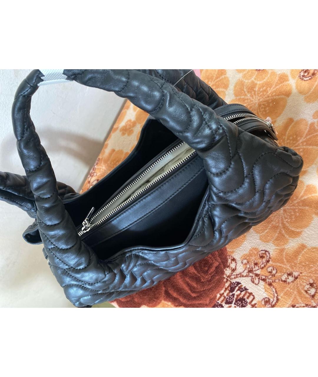 COCCINELLE Черная кожаная сумка с короткими ручками, фото 4