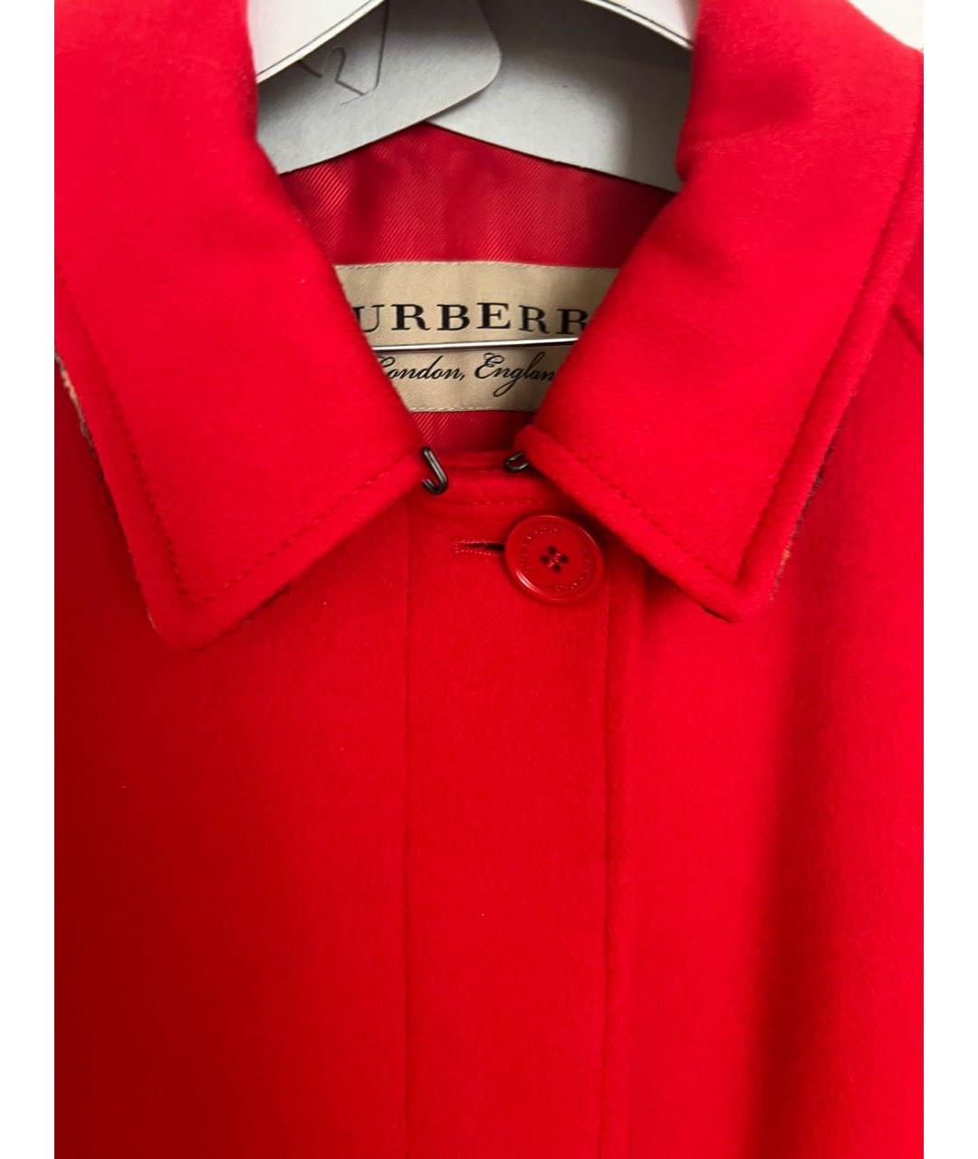 BURBERRY Красное кашемировое пальто, фото 4
