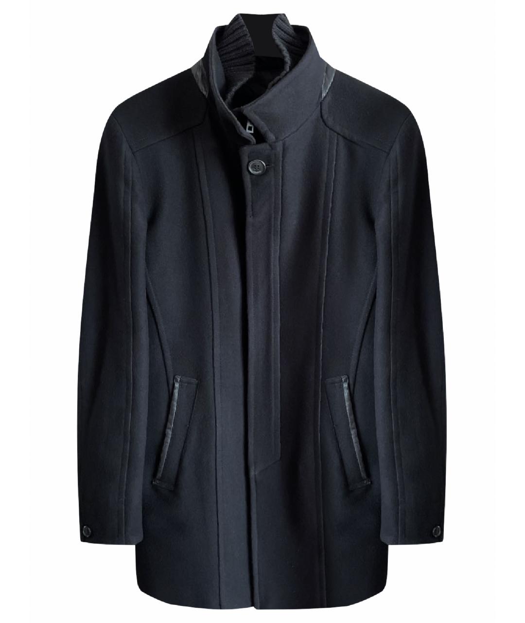 KARL LAGERFELD Черное шерстяное пальто, фото 1