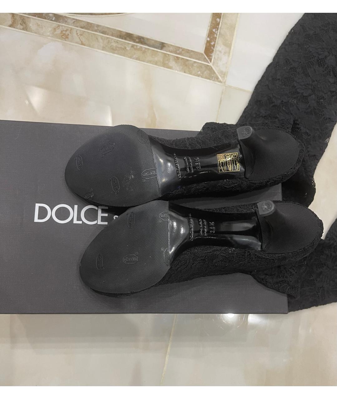 DOLCE&GABBANA Черные текстильные ботфорты, фото 4
