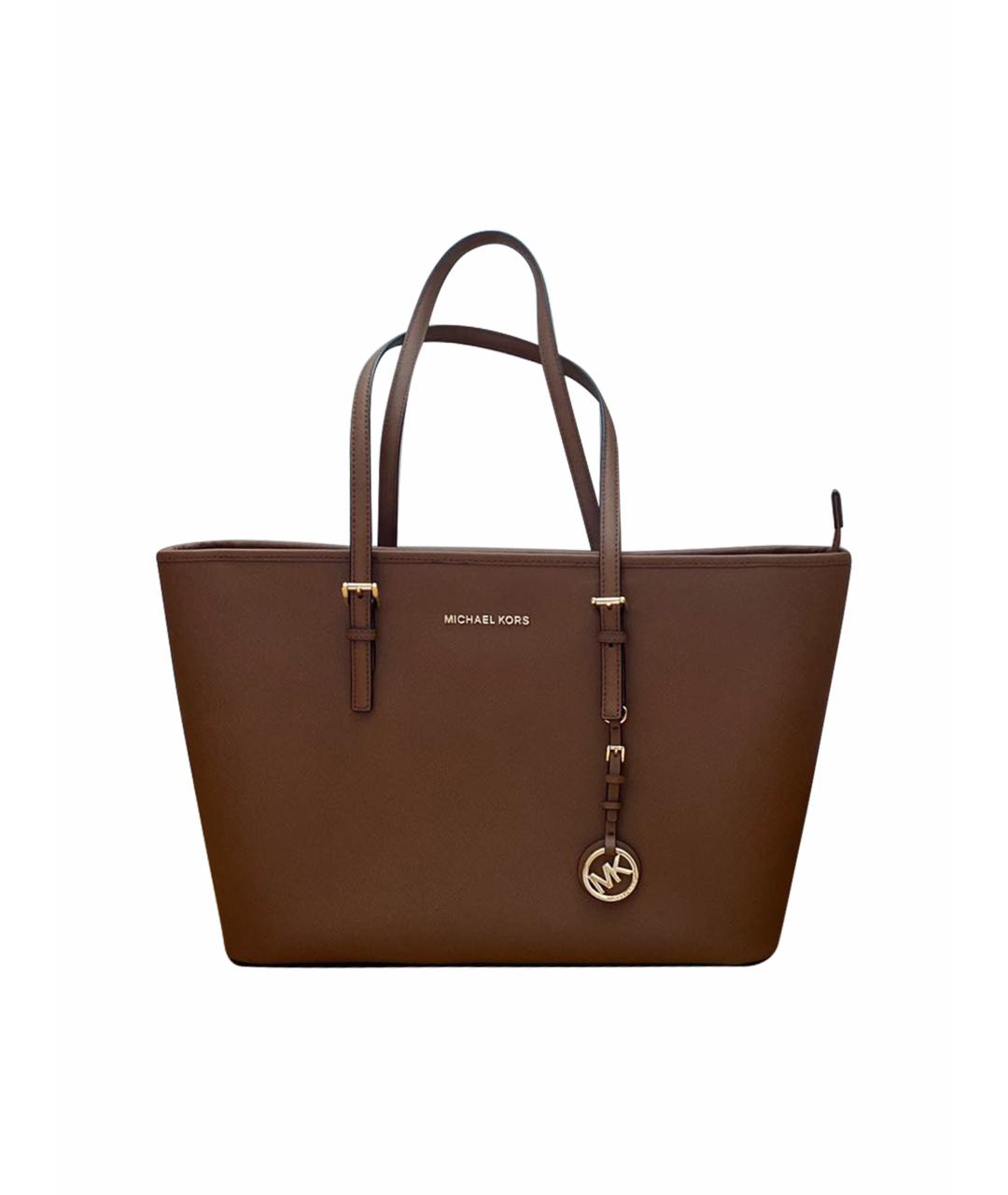 MICHAEL KORS Коричневая кожаная сумка тоут, фото 1
