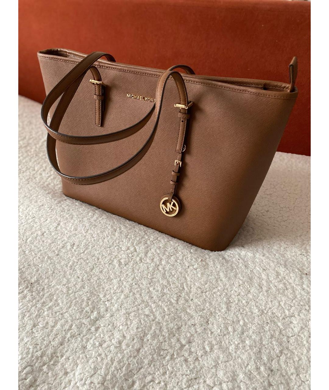 MICHAEL KORS Коричневая кожаная сумка тоут, фото 2