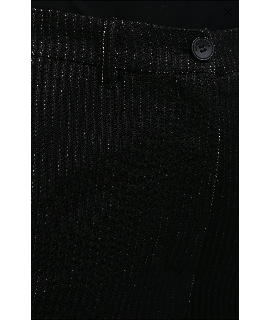 EMPORIO ARMANI Черные вискозные прямые брюки, фото 4