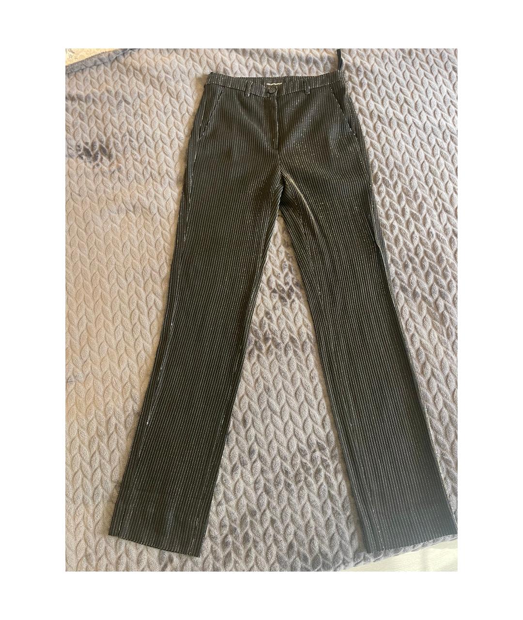 EMPORIO ARMANI Черные вискозные прямые брюки, фото 8