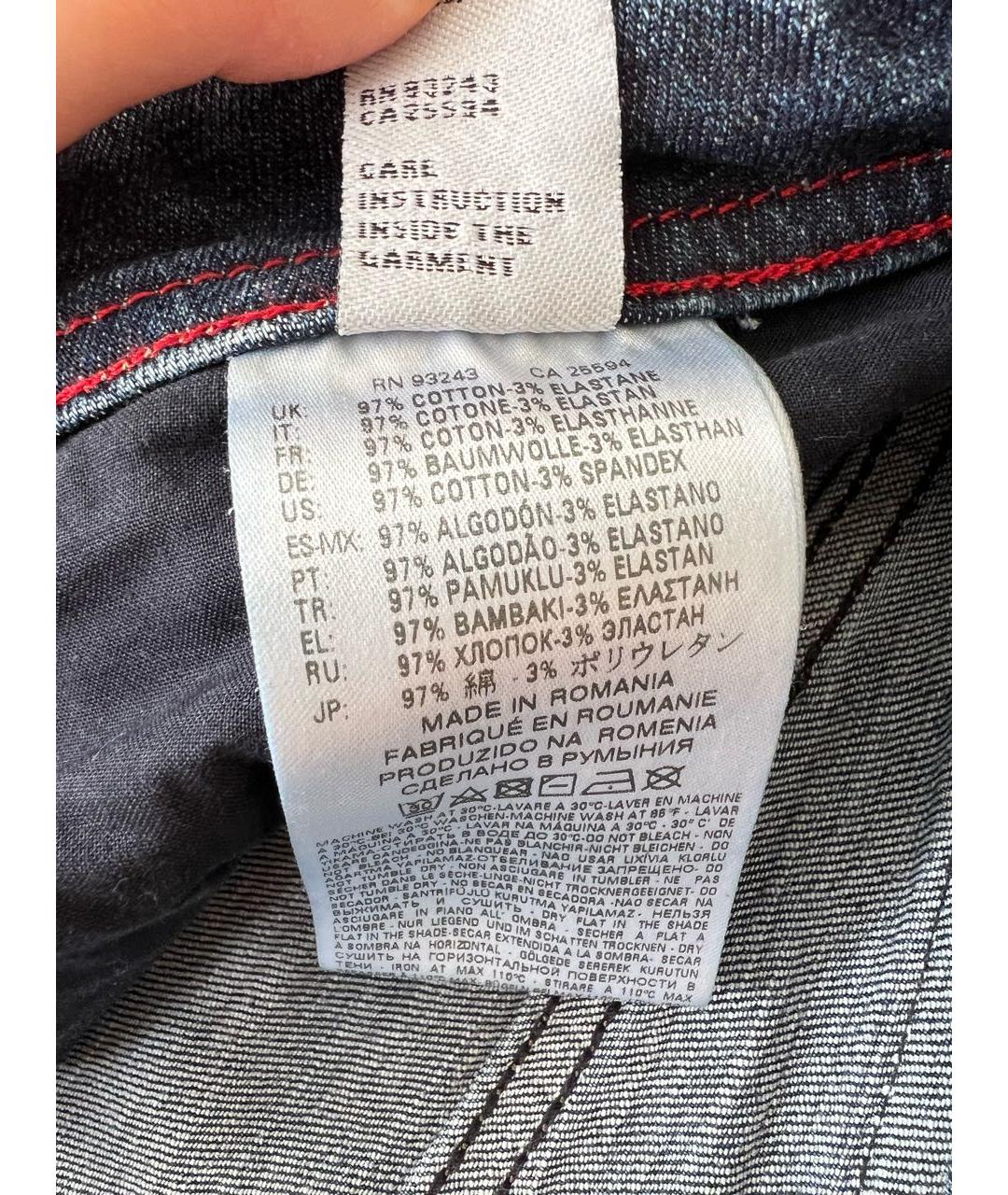DIESEL Синие хлопко-эластановые джинсы скинни, фото 6