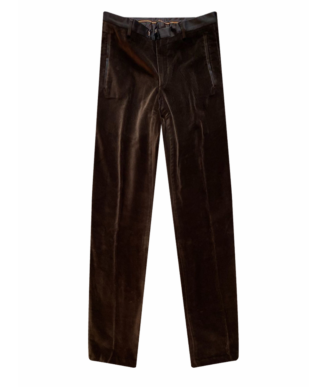 KENZO Коричневые бархатные классические брюки, фото 1