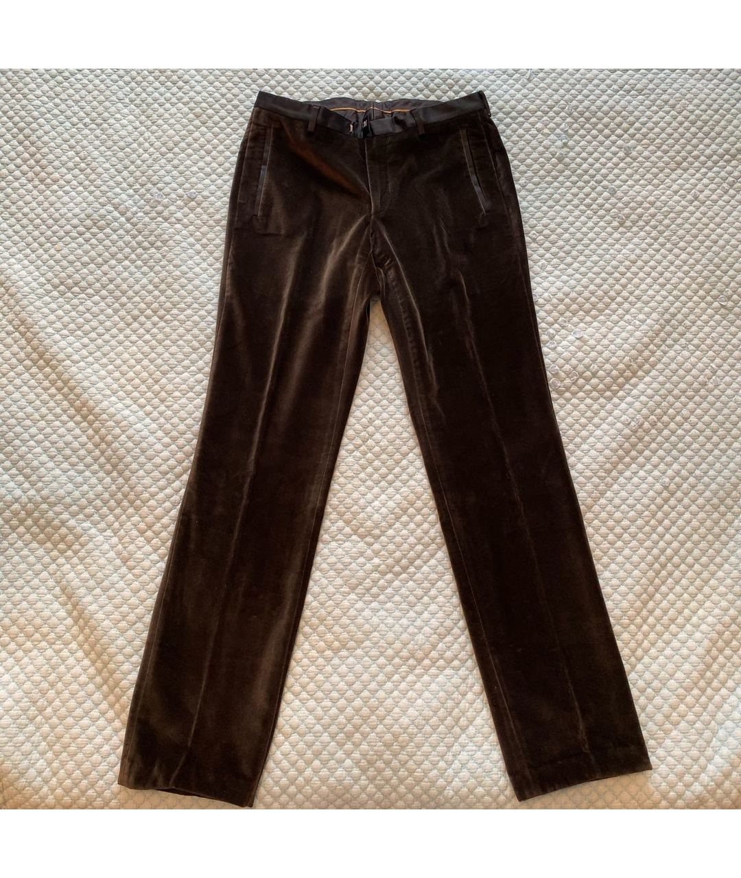 KENZO Коричневые бархатные классические брюки, фото 5