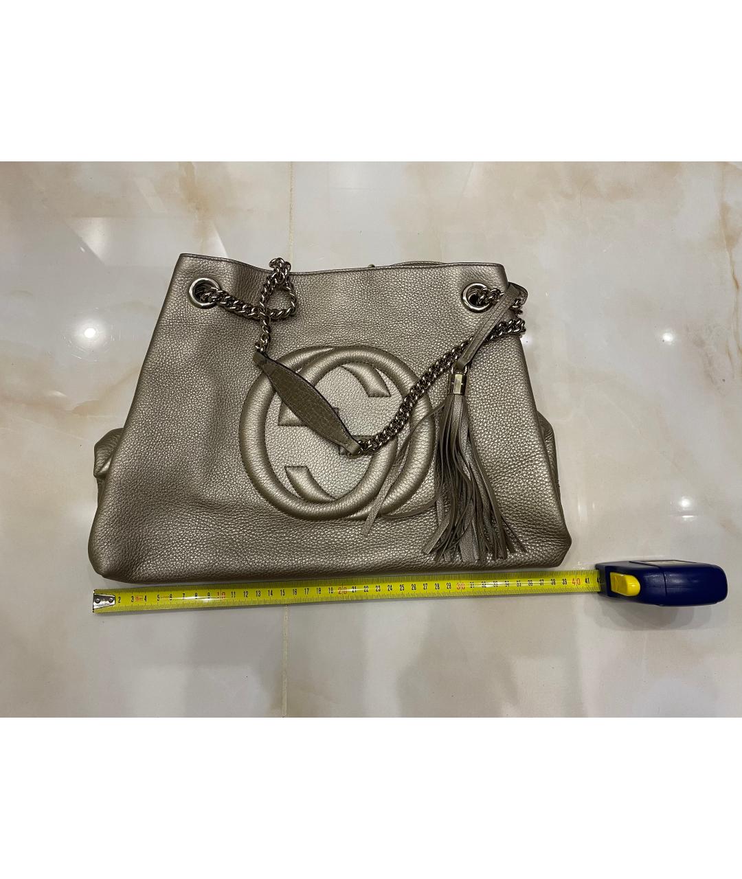 GUCCI Золотая кожаная сумка через плечо, фото 3