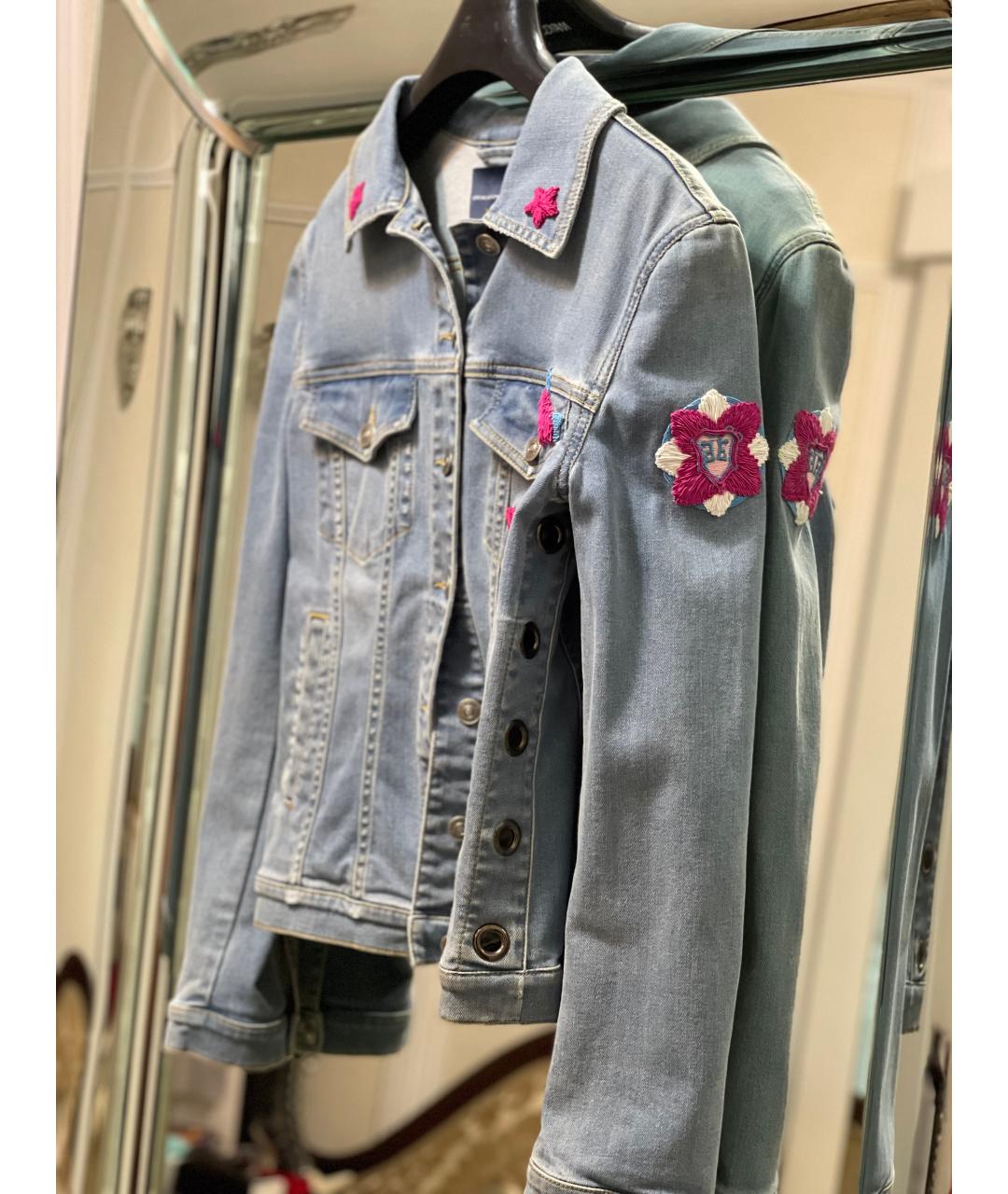 ERMANNO SCERVINO Голубая хлопковая куртка, фото 2