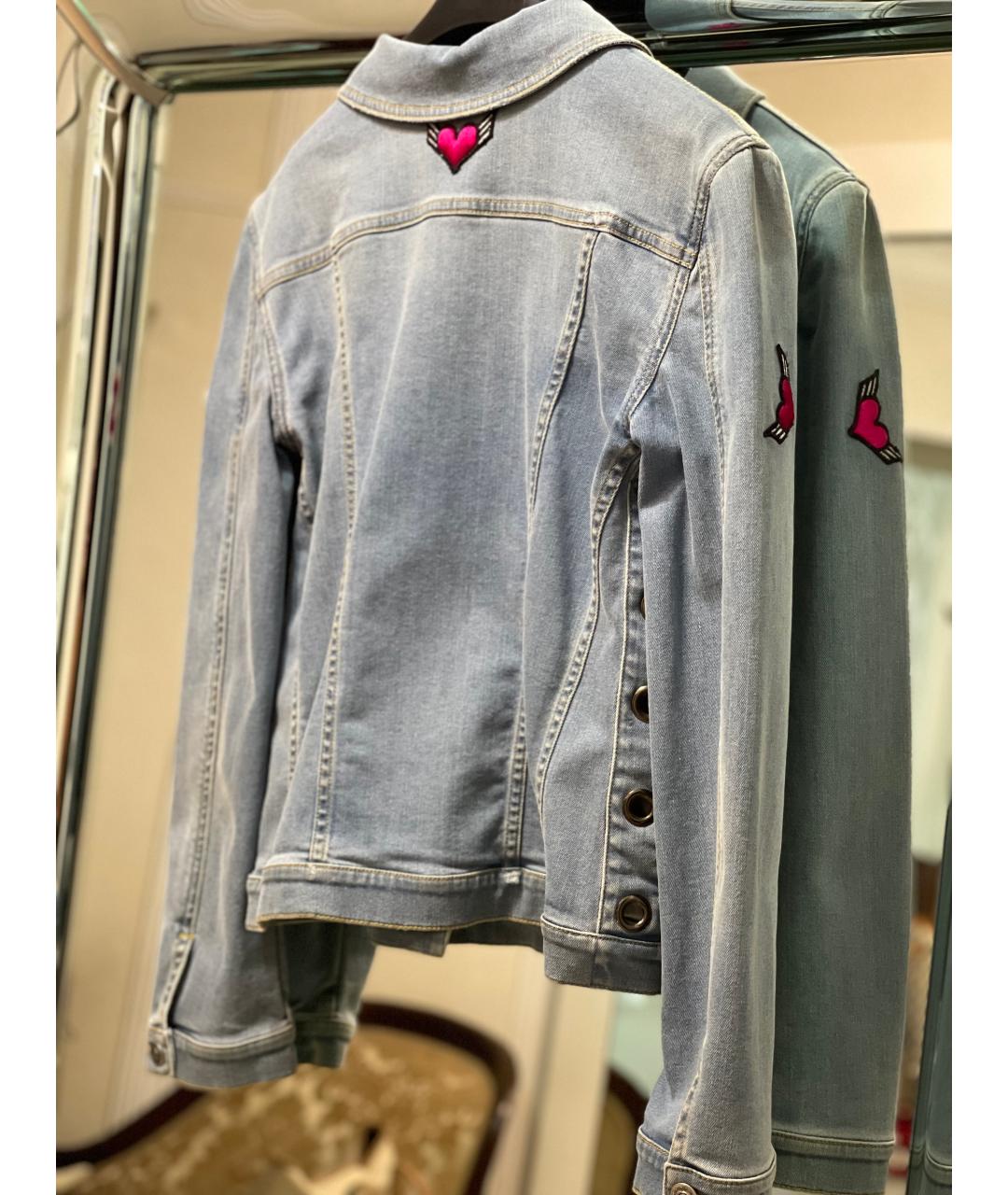 ERMANNO SCERVINO Голубая хлопковая куртка, фото 3