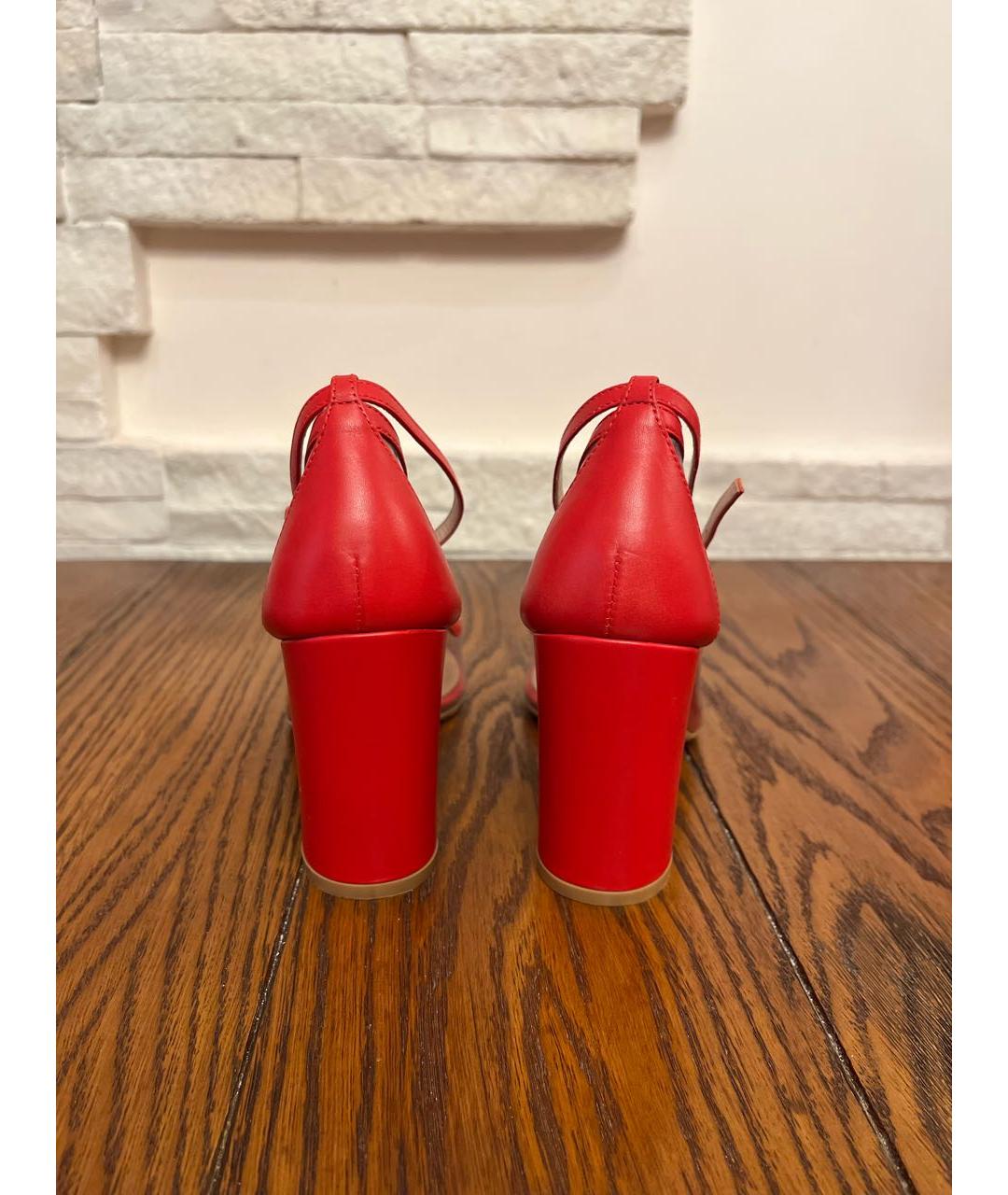 GIANVITO ROSSI Красные кожаные туфли, фото 4