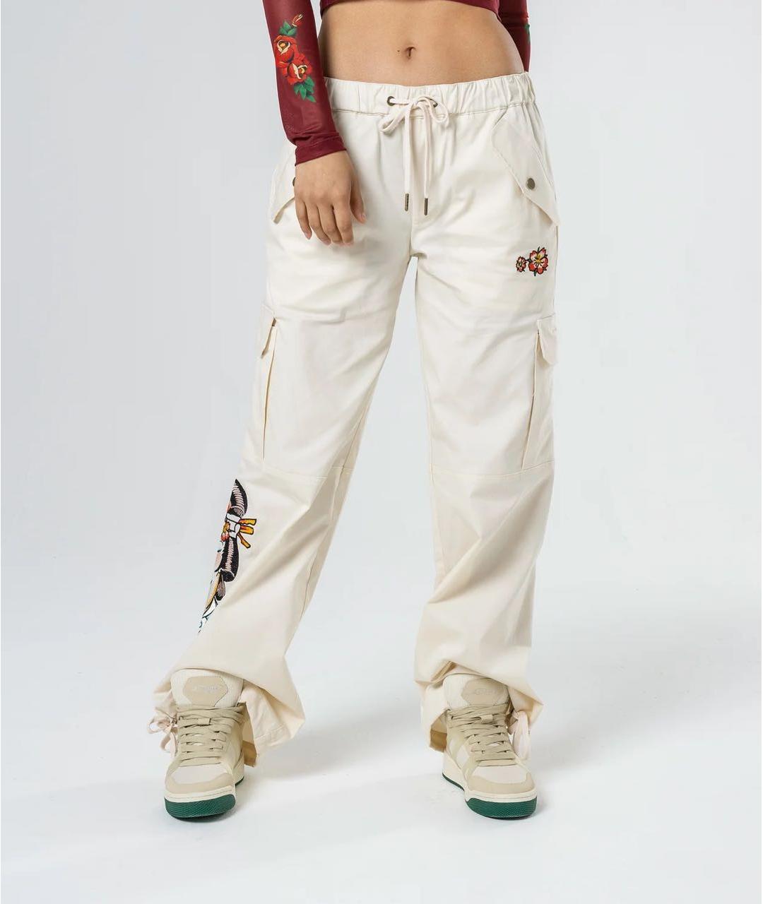 ED HARDY Бежевые хлопковые прямые брюки, фото 8