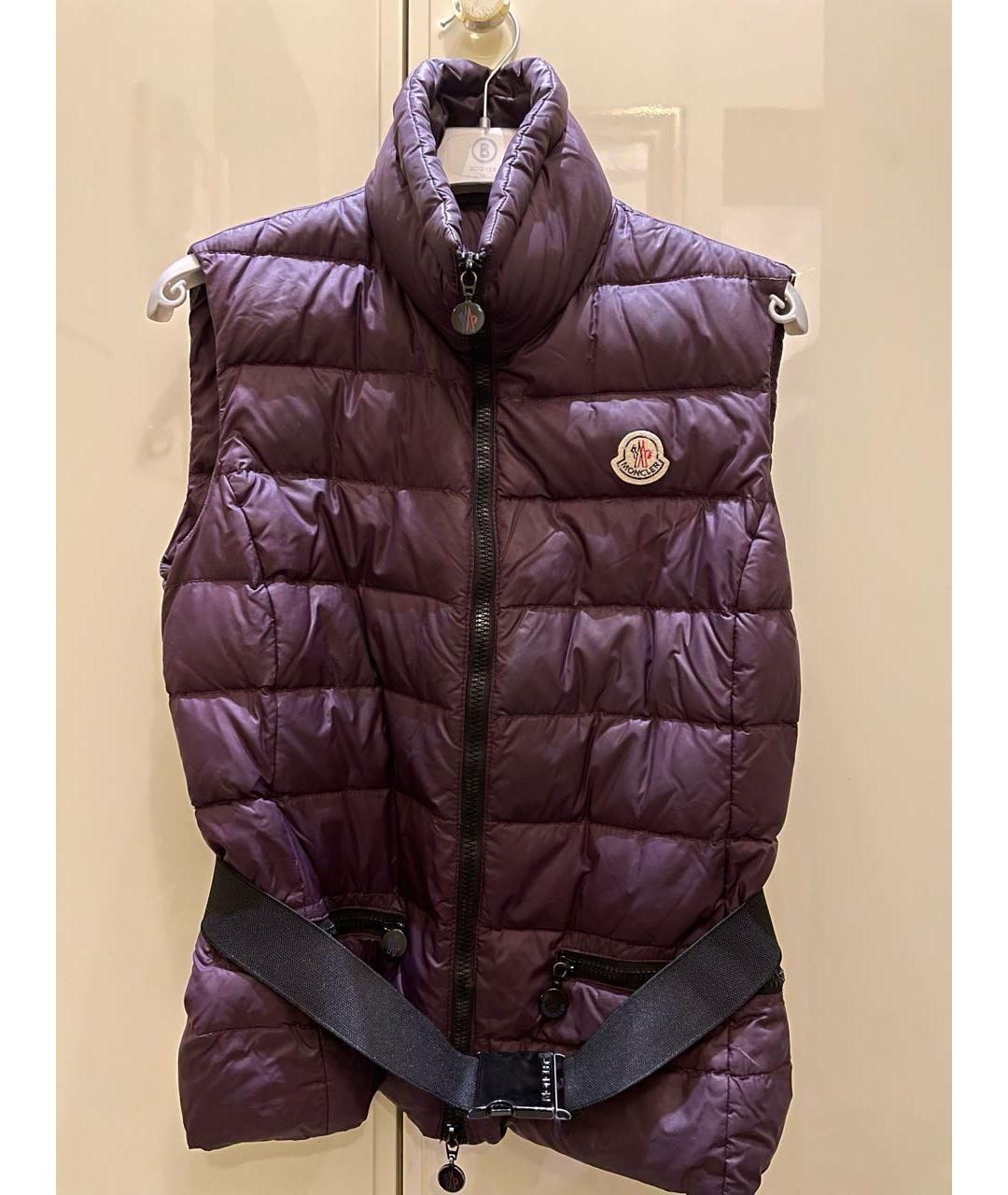 MONCLER Фиолетовый полиэстеровый жилет, фото 2