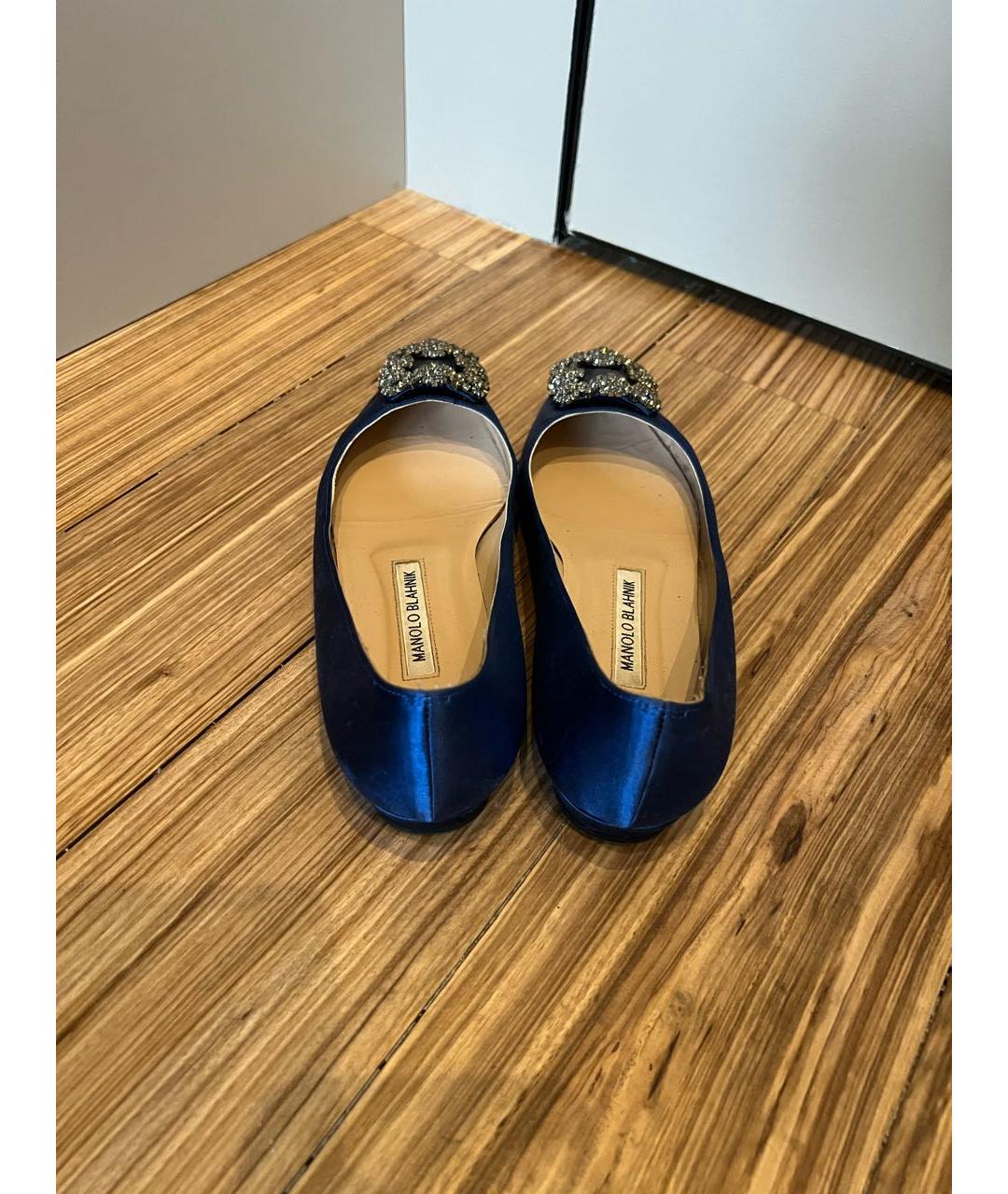 MANOLO BLAHNIK Синие текстильные туфли, фото 3
