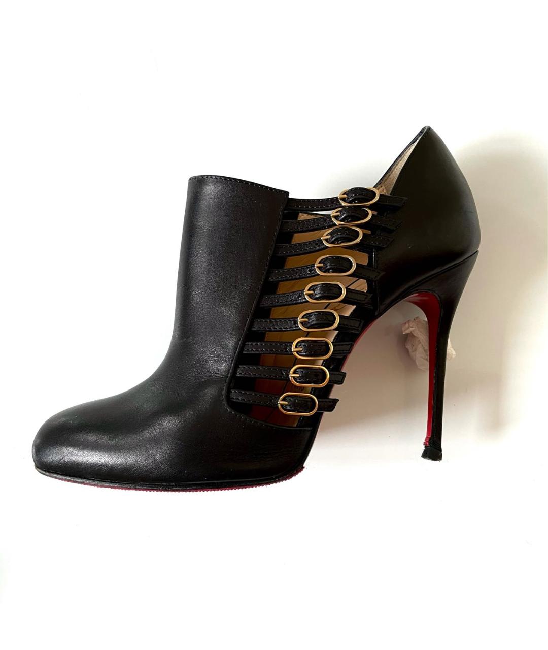 CHRISTIAN LOUBOUTIN Черные кожаные ботильоны, фото 8