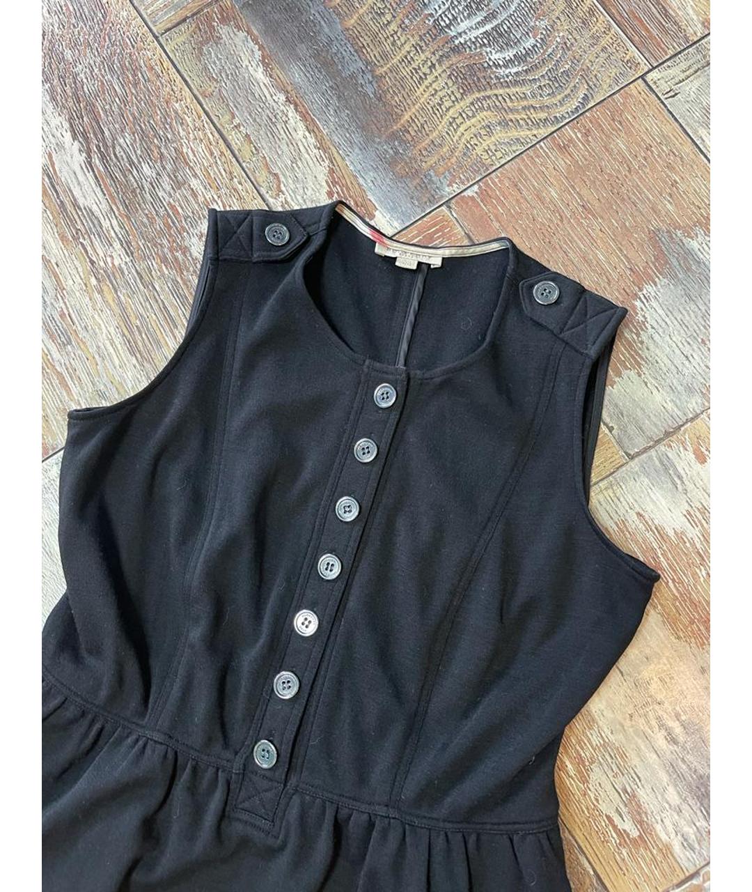 BURBERRY Черное кашемировое повседневное платье, фото 2