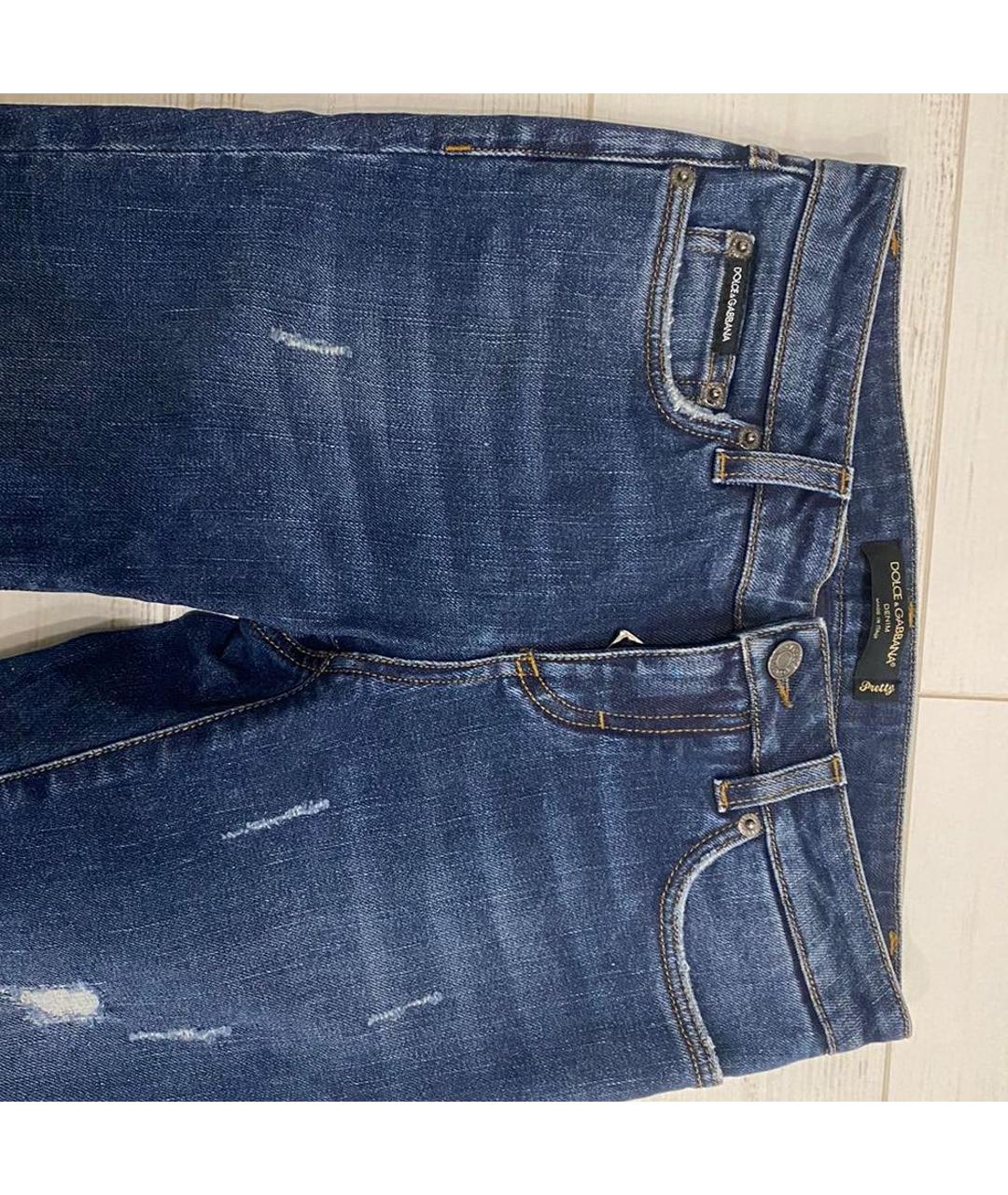 DOLCE&GABBANA Синие прямые джинсы, фото 4