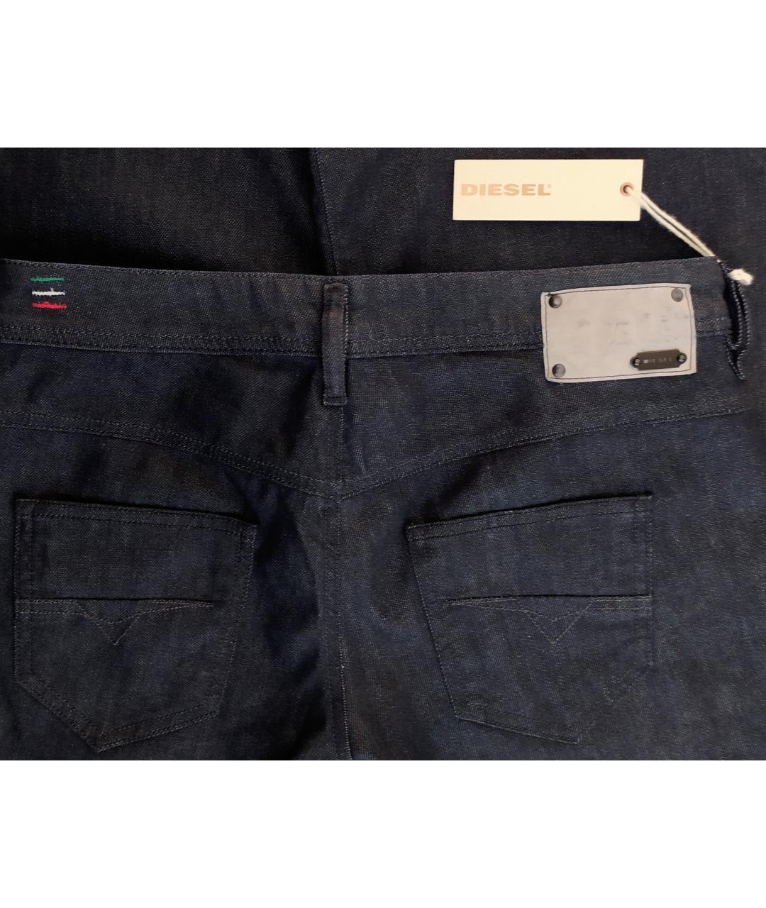 DIESEL Темно-синие хлопко-эластановые джинсы клеш, фото 4