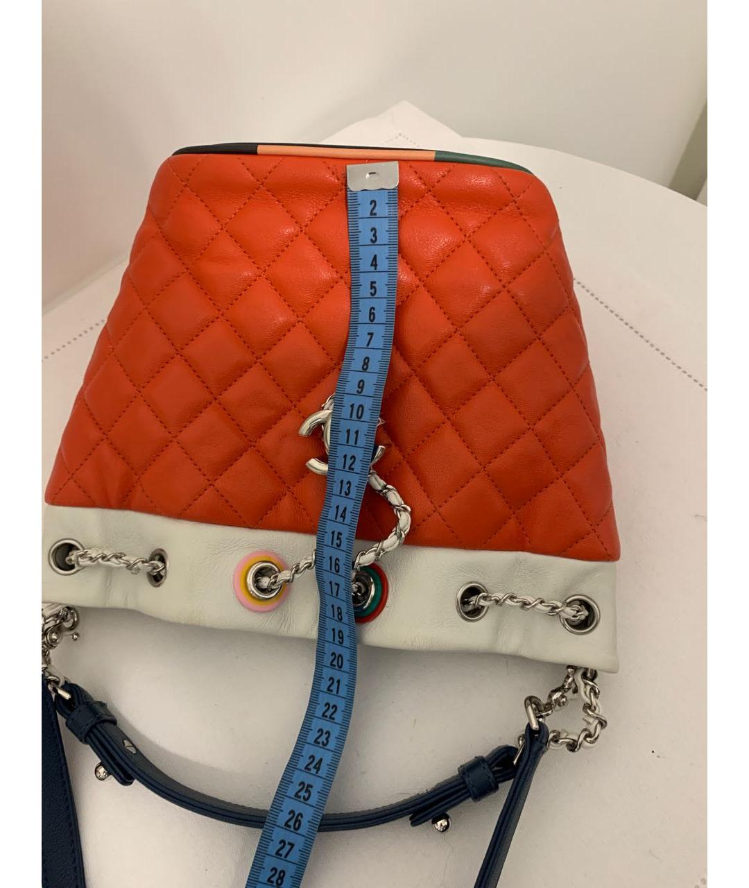 CHANEL Оранжевая кожаная сумка через плечо, фото 4