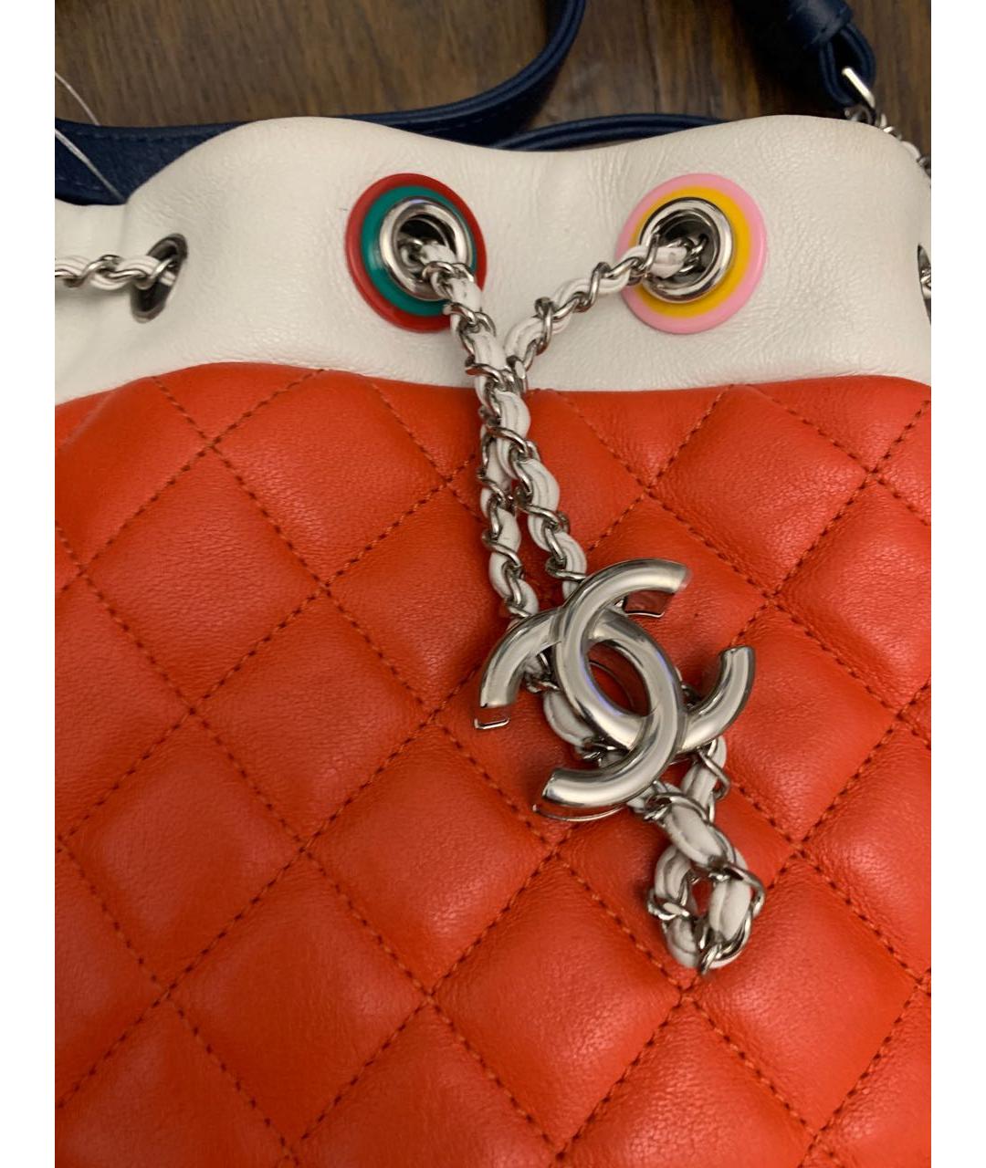 CHANEL Оранжевая кожаная сумка через плечо, фото 2