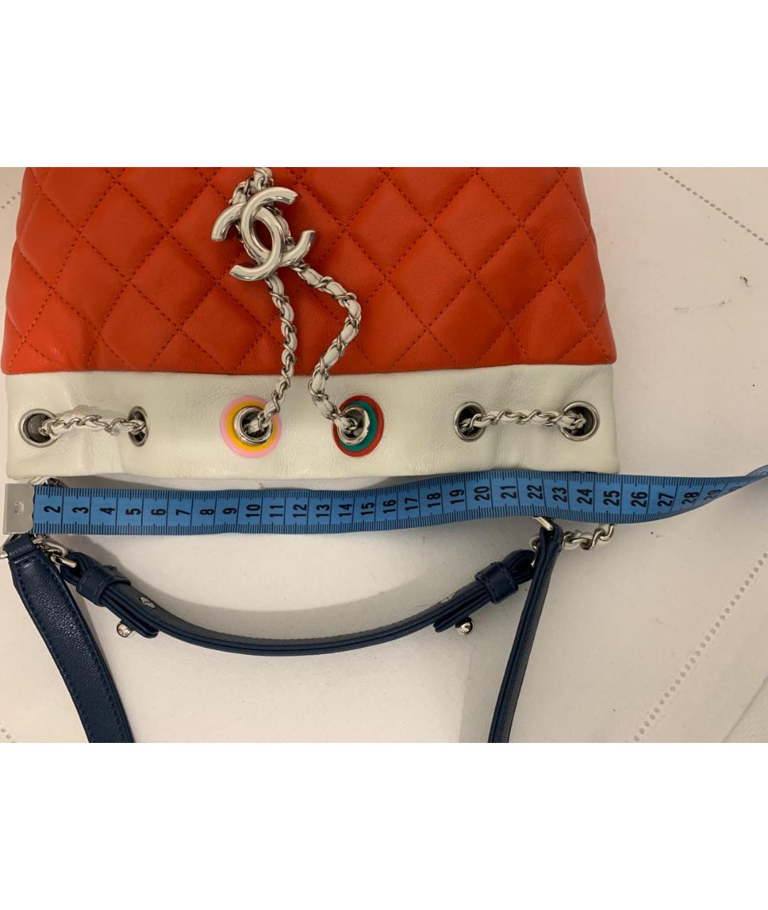 CHANEL Оранжевая кожаная сумка через плечо, фото 3